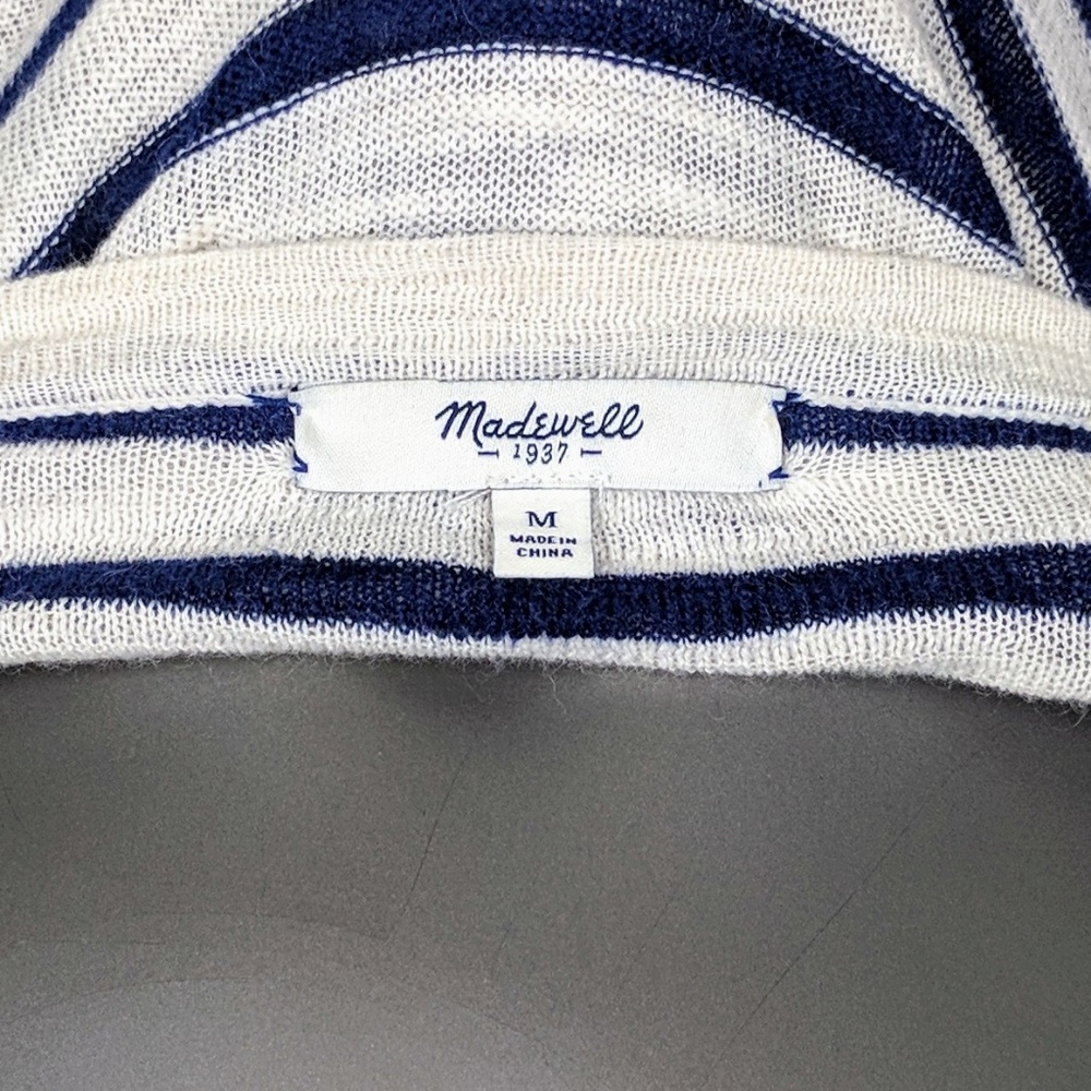 Madewell | Blue & Cream Striped Slub Knit Sweater - Picture 5 of 6
